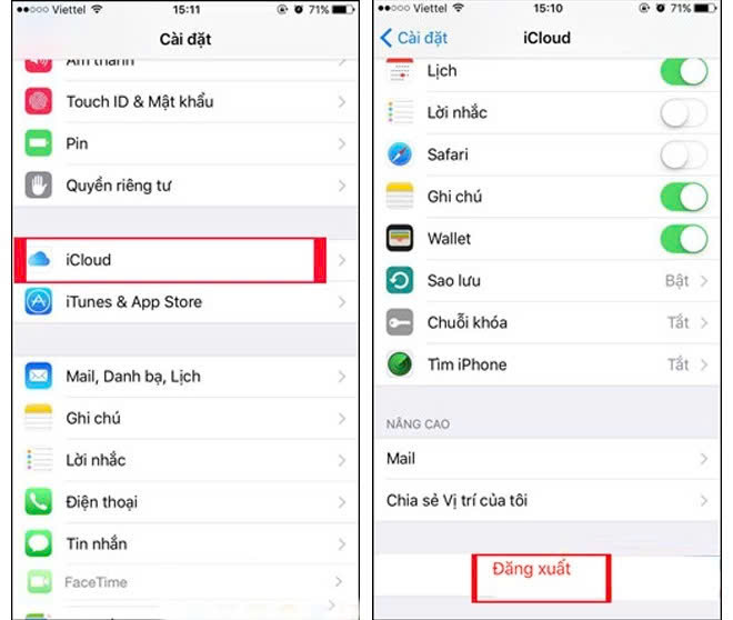 Cách xoá iCloud cũ trên iPhone khi có mật khẩu 